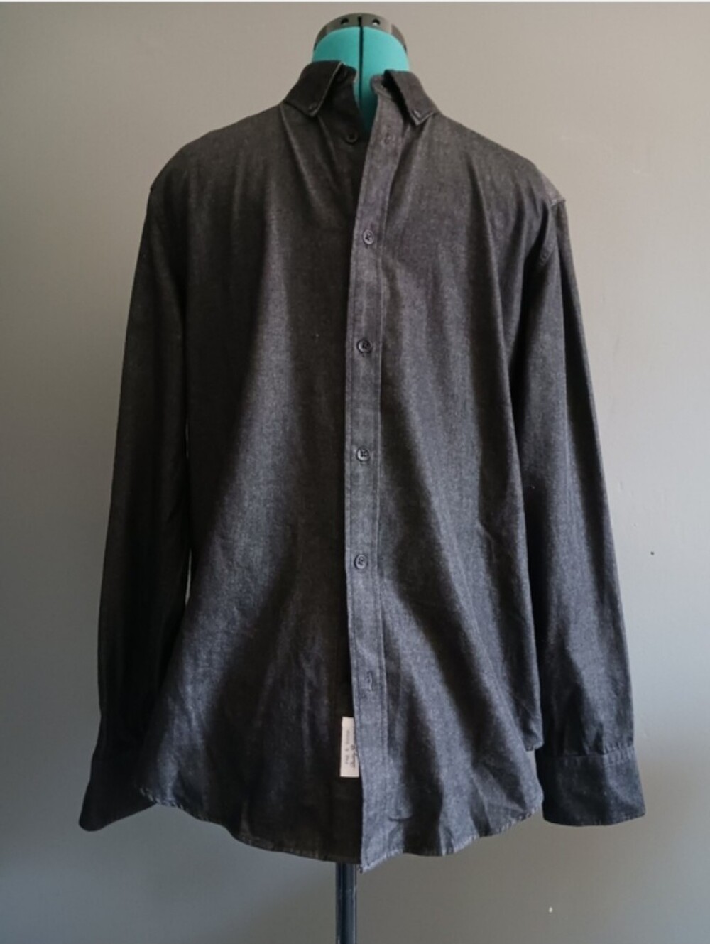 NWT Rag & Bone Fit 2 Tamplin Black Denim  Shirts Size M